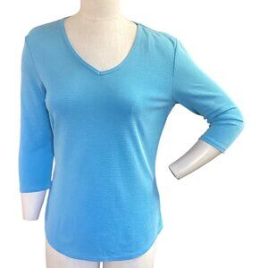 Segments‎ Essentials V-Neck 3/4-Sleeve Top Women's Sz S 149i